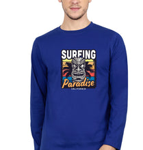 Load image into Gallery viewer, Surfing California Full Sleeves T-Shirt for Men-S(38 Inches)-Royal Blue-Ektarfa.online
