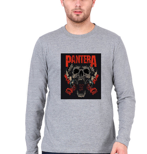 Pantera Full Sleeves T-Shirt for Men-Grey Melange-Ektarfa.online