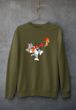 Load image into Gallery viewer, Tom and Jerry Unisex Sweatshirt for Men/Women-S(40 Inches)-Olive Green-Ektarfa.online
