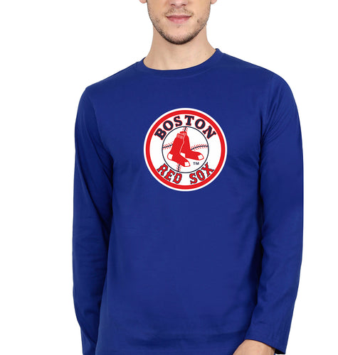 Boston Red Sox Baseball Full Sleeves T-Shirt for Men-Royal Blue-Ektarfa.online