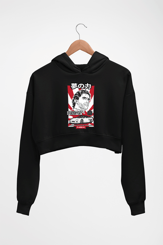 Ayrton Senna Crop HOODIE FOR WOMEN-Black-Ektarfa.online