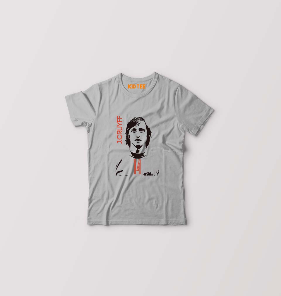 Johan Cruyff Kids T-Shirt for Boy/Girl-Grey-Ektarfa.online