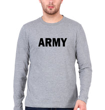 Load image into Gallery viewer, Army Full Sleeves T-Shirt for Men-Grey Melange-Ektarfa.online
