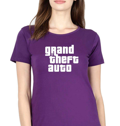 Grand Theft Auto (GTA) T-Shirt for Women-Purple-Ektarfa.online