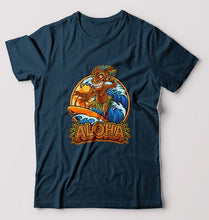 Load image into Gallery viewer, Aloha T-Shirt for Men-S(38 Inches)-Petrol Blue-Ektarfa.online
