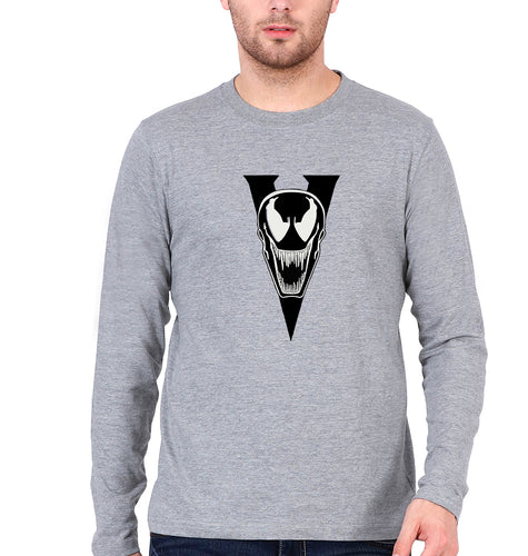 Venom Full Sleeves T-Shirt for Men-Grey Melange-Ektarfa.online