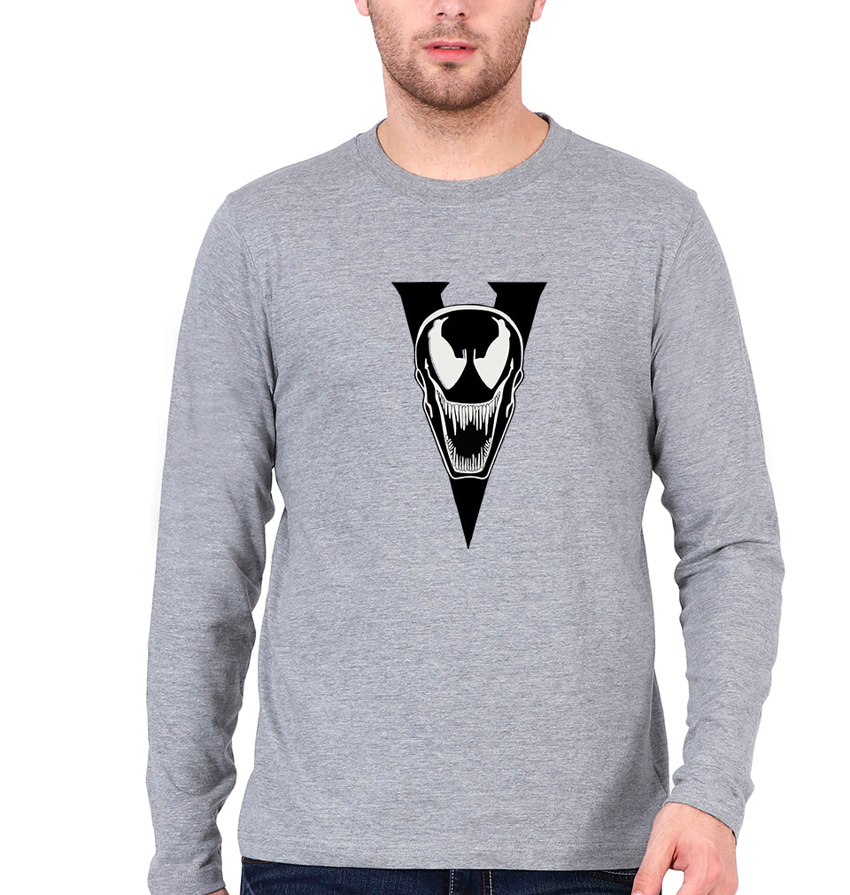 Venom Full Sleeves T-Shirt for Men-Grey Melange-Ektarfa.online