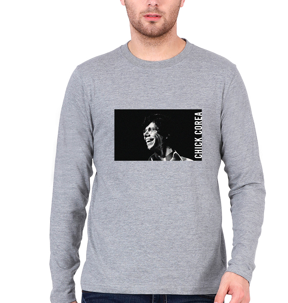 Chick Corea Full Sleeves T-Shirt for Men-Grey Melange-Ektarfa.online
