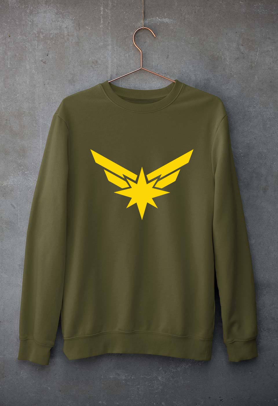 Captain Marvel Unisex Sweatshirt for Men/Women-Olive Green-Ektarfa.online