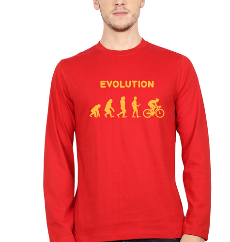 Cycling Full Sleeves T-Shirt for Men-Red-Ektarfa.online