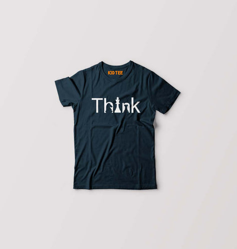 Chess Think Kids T-Shirt for Boy/Girl-0-1 Year(20 Inches)-Petrol Blue-Ektarfa.online