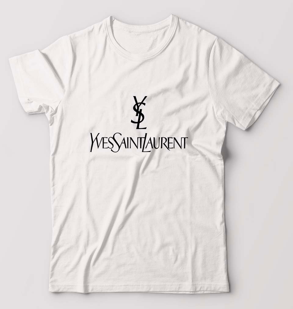 YSL T-Shirt for Men-S(38 Inches)-White-Ektarfa.online