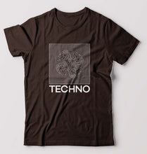 Load image into Gallery viewer, Techno T-Shirt for Men-S(38 Inches)-Coffee Brown-Ektarfa.online
