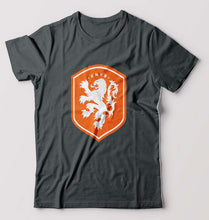 Load image into Gallery viewer, Netherlands Football T-Shirt for Men-S(38 Inches)-Steel grey-Ektarfa.online
