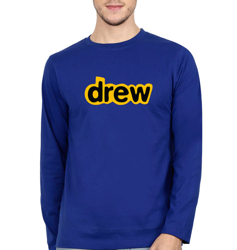 Drew Full Sleeves T-Shirt for Men-Royal Blue-Ektarfa.online