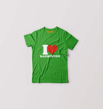 Load image into Gallery viewer, I Love Badminton Kids T-Shirt for Boy/Girl-Flag Green-Ektarfa.online
