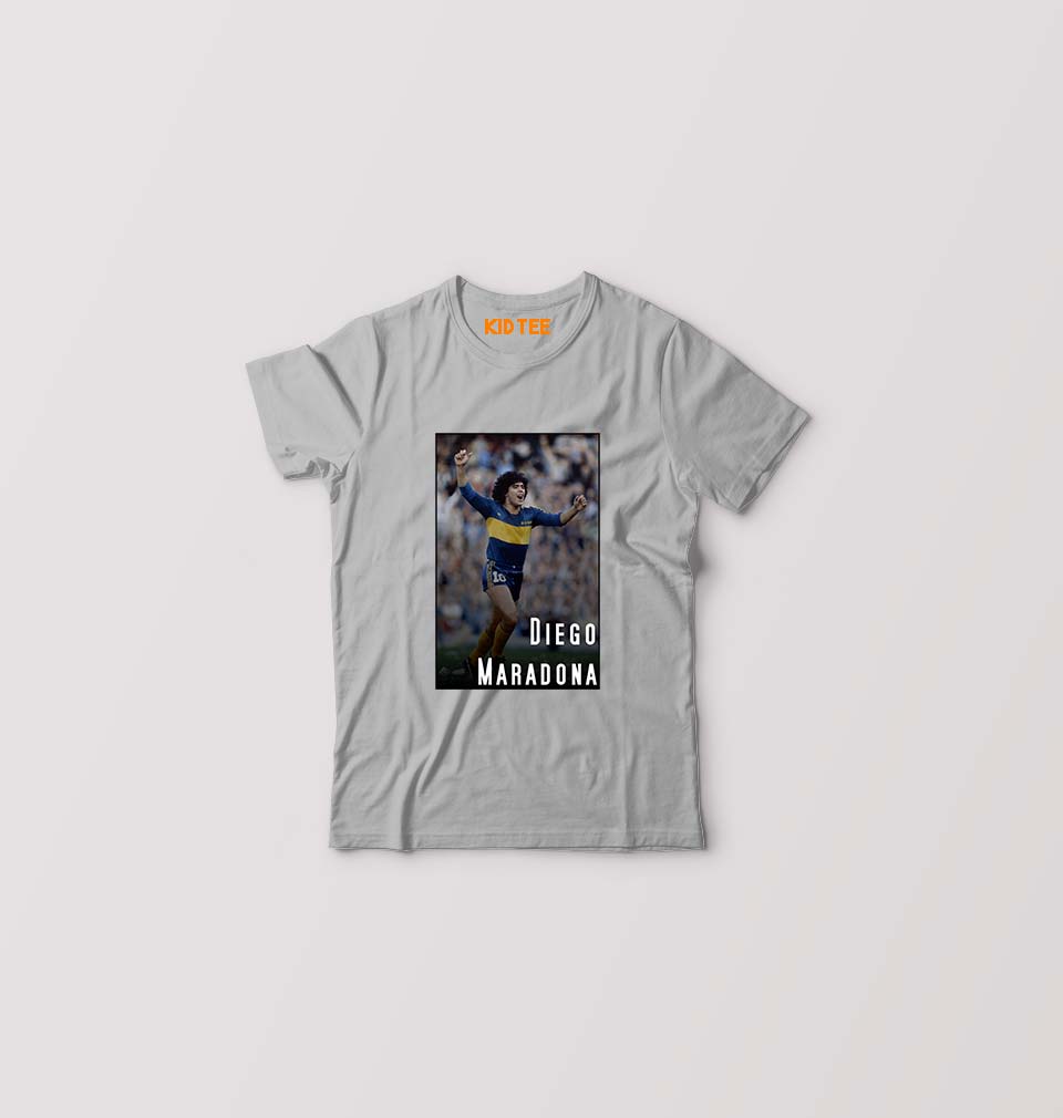 Diego Maradona Kids T-Shirt for Boy/Girl-Grey-Ektarfa.online