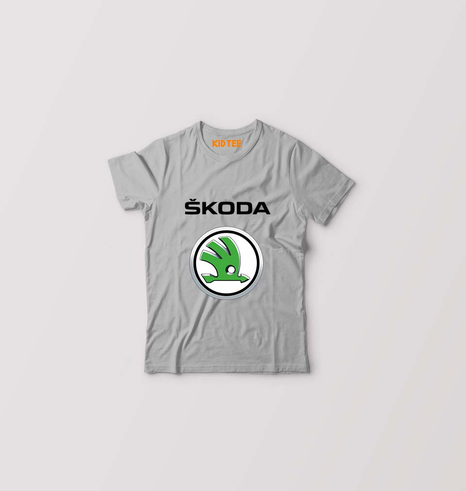 Skoda Kids T-Shirt for Boy/Girl-Grey-Ektarfa.online