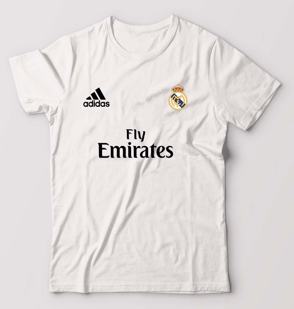 Real Madrid T-Shirt for Men-S(38 Inches)-White-Ektarfa.online