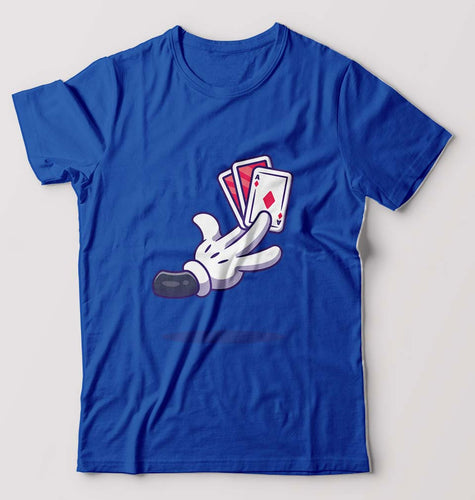 Poker T-Shirt for Men-S(38 Inches)-Royal Blue-Ektarfa.online