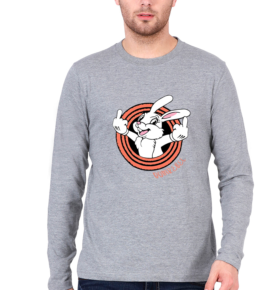 Domrebel Bunny Full Sleeves T-Shirt for Men-Grey Melange-Ektarfa.online