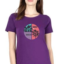 Load image into Gallery viewer, Sunset California T-Shirt for Women-XS(32 Inches)-Purple-Ektarfa.online

