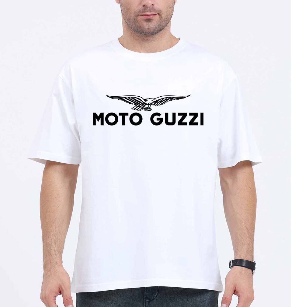 Moto Guzzi Oversized T-Shirt for Men-White-Ektarfa.online