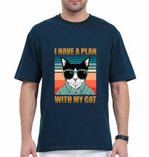 Load image into Gallery viewer, Cat Oversized T-Shirt for Men-Petrol Blue-Ektarfa.online
