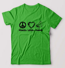 Load image into Gallery viewer, Peace Love Piano T-Shirt for Men-flag green-Ektarfa.online
