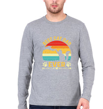 Load image into Gallery viewer, Cat Dad Full Sleeves T-Shirt for Men-Grey Melange-Ektarfa.online
