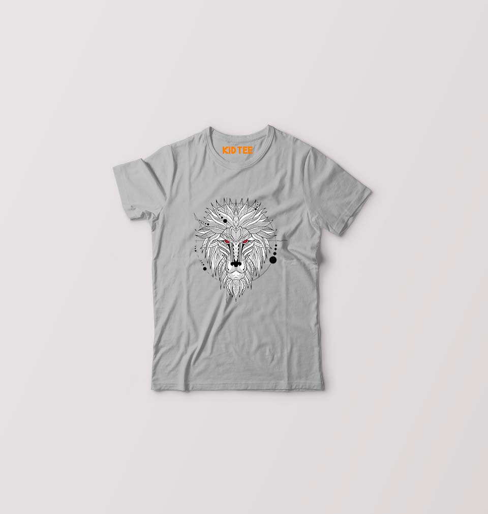 Lion Kids T-Shirt for Boy/Girl-0-1 Year(20 Inches)-Grey-Ektarfa.online