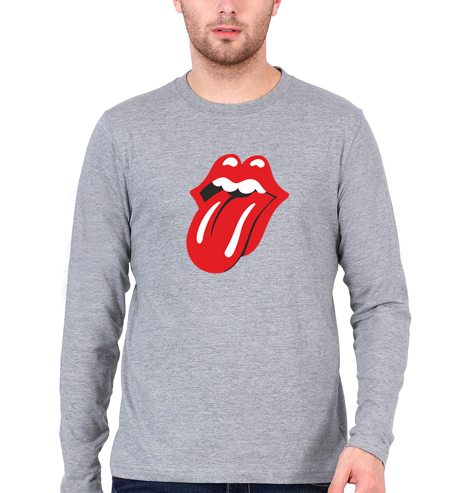 Rolling Stones Full Sleeves T-Shirt for Men-Grey Melange-Ektarfa.online