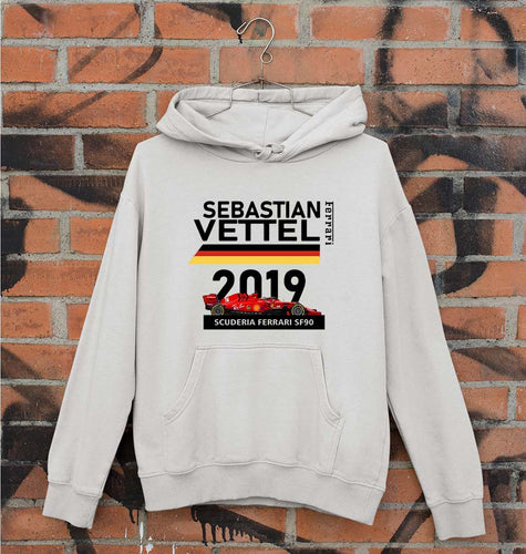 Sebastian Vettel F1 Ferrari Unisex Hoodie for Men/Women-Grey Melange-Ektarfa.online