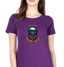 Load image into Gallery viewer, Owl Music T-Shirt for Women-XS(32 Inches)-Purple-Ektarfa.online
