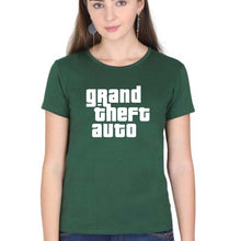 Load image into Gallery viewer, Grand Theft Auto (GTA) T-Shirt for Women-XS(32 Inches)-Dark Green-Ektarfa.online

