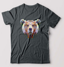 Load image into Gallery viewer, Bear T-Shirt for Men-S(38 Inches)-Steel Grey-Ektarfa.online
