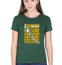 Load image into Gallery viewer, Awesome T-Shirt for Women-XS(32 Inches)-Dark Green-Ektarfa.online
