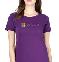 Load image into Gallery viewer, Microsooft T-Shirt for Women-XS(32 Inches)-Purple-Ektarfa.online
