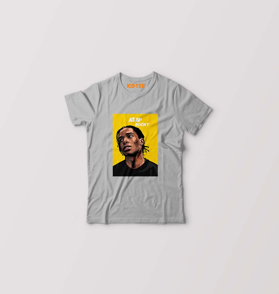 Asap Rocky Kids T-Shirt for Boy/Girl-Grey-Ektarfa.online