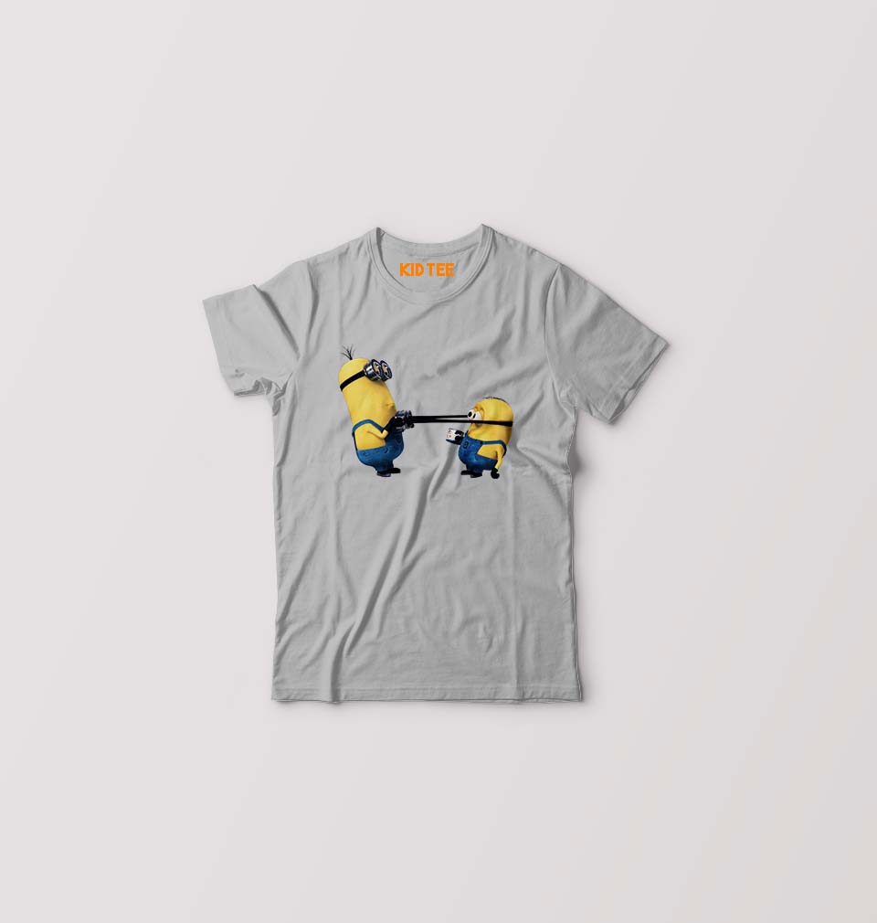 Minion Kids T-Shirt for Boy/Girl-Grey-Ektarfa.online