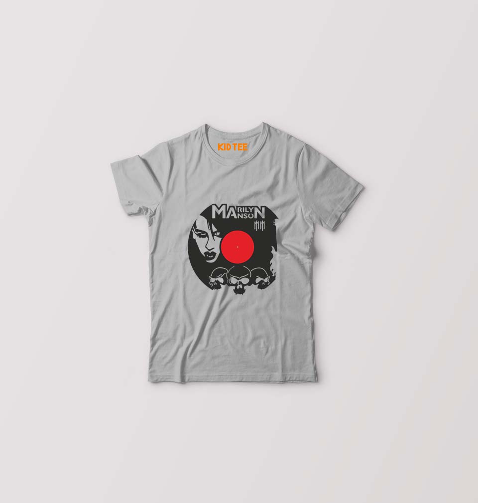 Marilyn Manson Kids T-Shirt for Boy/Girl-Grey-Ektarfa.online