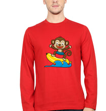 Load image into Gallery viewer, Monkey Banana Full Sleeves T-Shirt for Men-Red-Ektarfa.online
