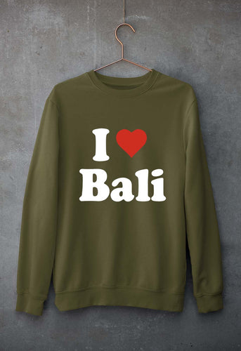 I Love Bali Unisex Sweatshirt for Men/Women-Olive Green-Ektarfa.online