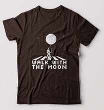 Load image into Gallery viewer, Moon Space T-Shirt for Men-S(38 Inches)-Coffee Brown-Ektarfa.online
