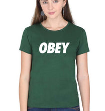 Load image into Gallery viewer, Obey T-Shirt for Women-XS(32 Inches)-Dark Green-Ektarfa.online
