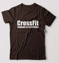 Load image into Gallery viewer, CrossFit T-Shirt for Men-S(38 Inches)-Coffee Brown-Ektarfa.online
