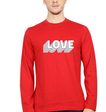 Load image into Gallery viewer, Love Full Sleeves T-Shirt for Men-S(38 Inches)-Red-Ektarfa.online
