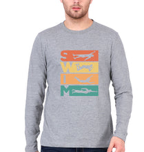 Load image into Gallery viewer, Swimming Full Sleeves T-Shirt for Men-Grey Melange-Ektarfa.online
