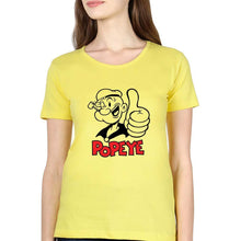 Load image into Gallery viewer, Popeye T-Shirt for Women-XS(32 Inches)-Yellow-Ektarfa.online
