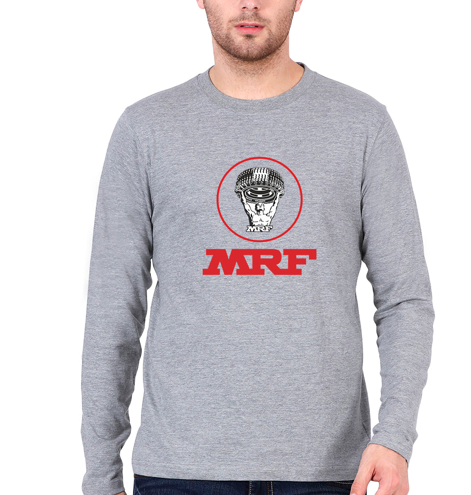 MRF Full Sleeves T-Shirt for Men-S(38 Inches)-Grey Melange-Ektarfa.online